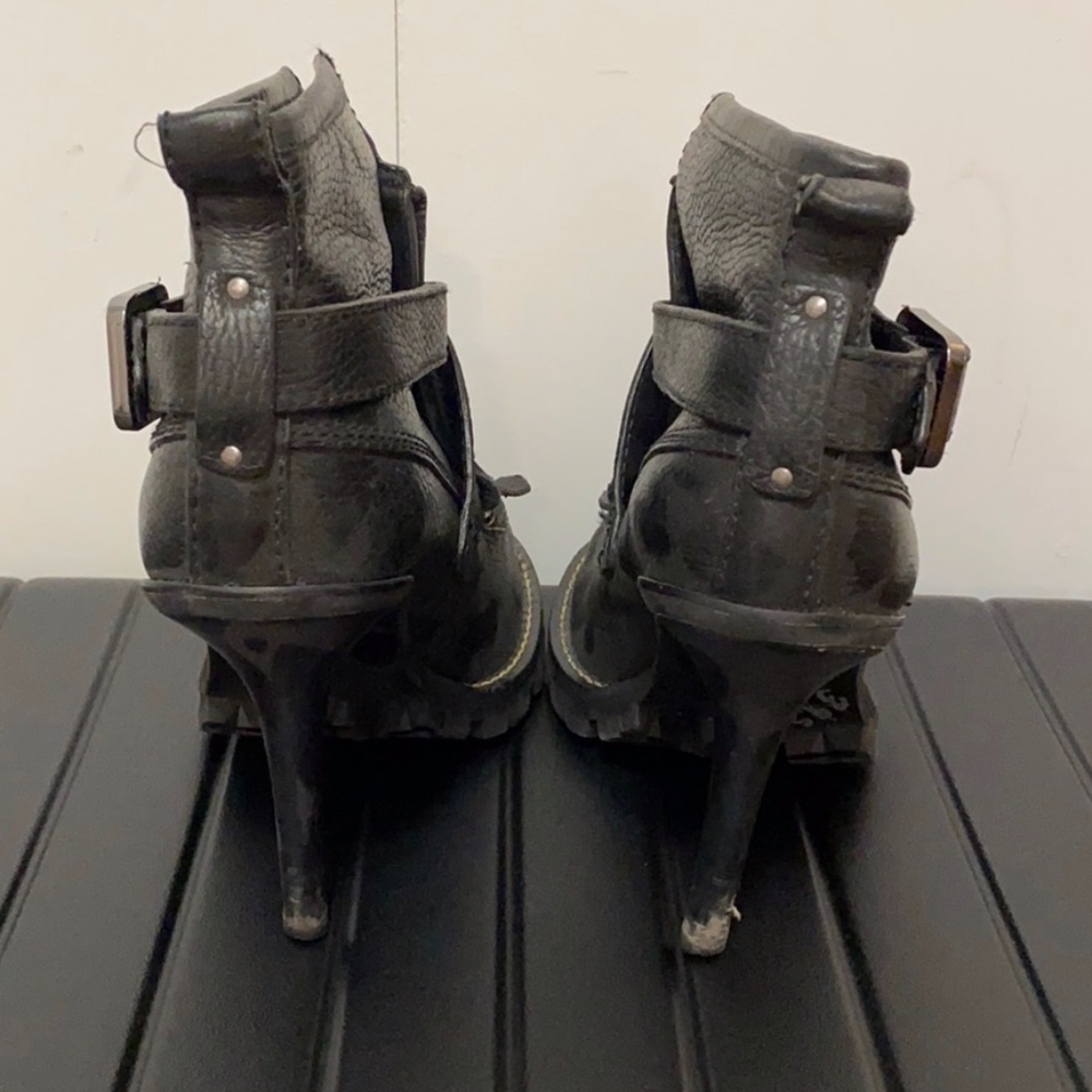 Tory Burch Pebble Leather Loafer Stiletto Booties - Picture 4 of 7